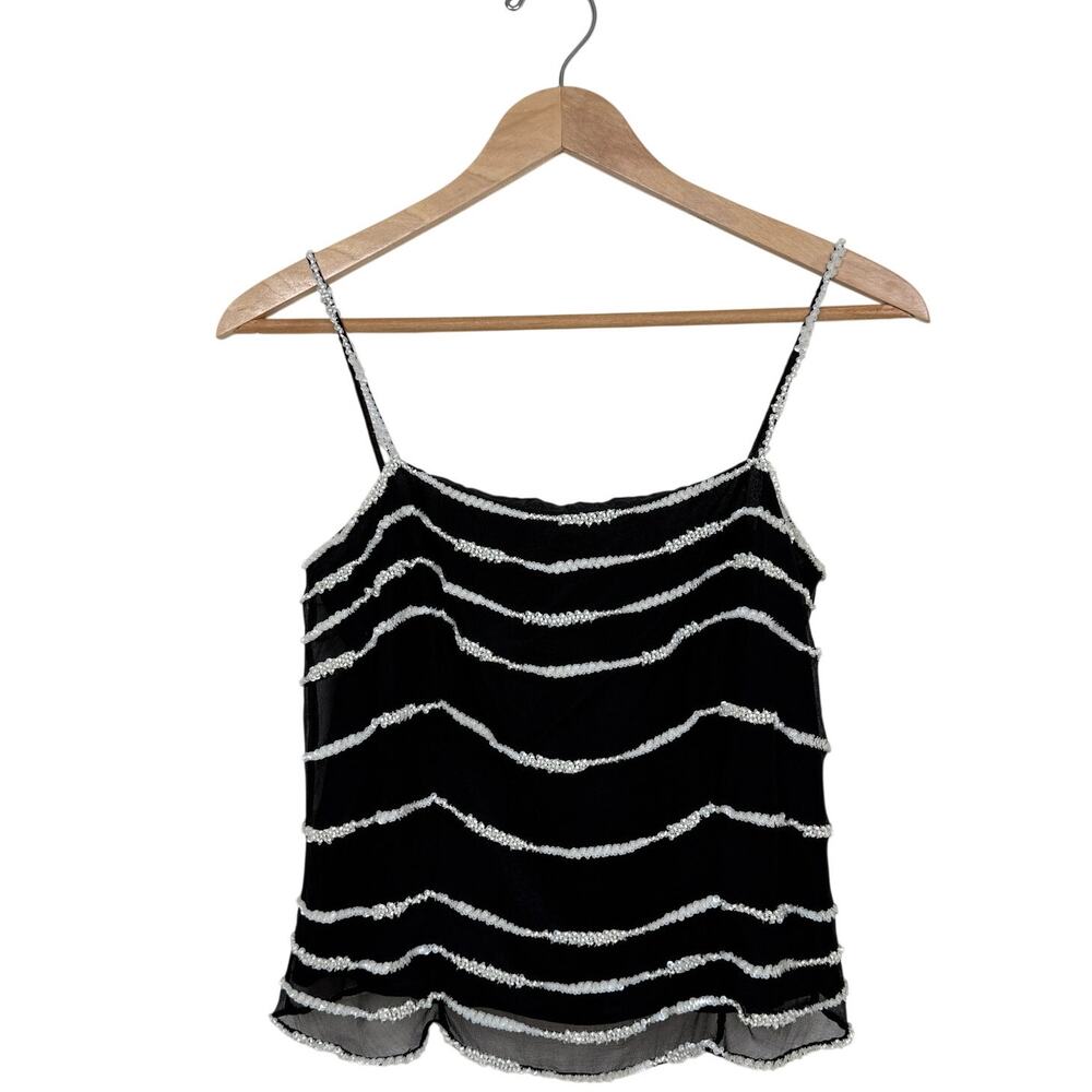 Gianfranco Ferré Studio Silk Beaded Cami Vintage 90s Archival Going Out Top Sz44